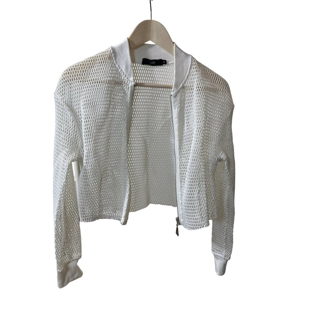 Ame Bomber Mesh Jacket with front zip waist length and long sleeves